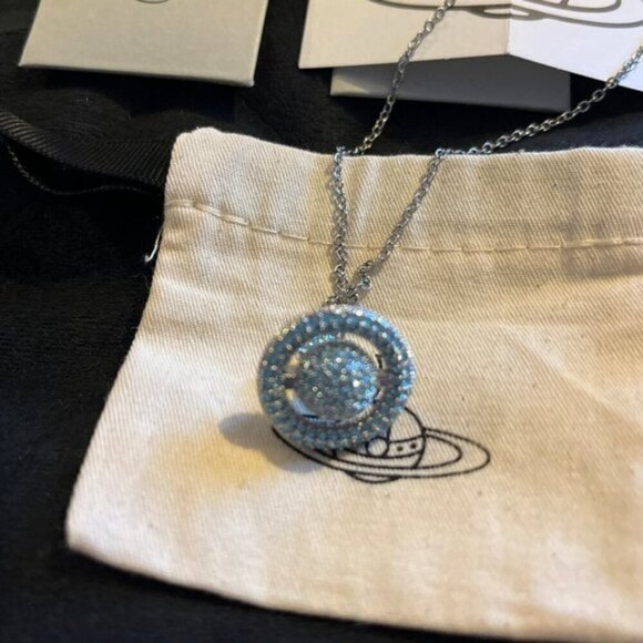 Vivienne Westwood turquoise orb crystal necklac - Picture 3 of 5